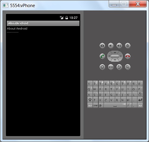 AboutAndroid Start Screen