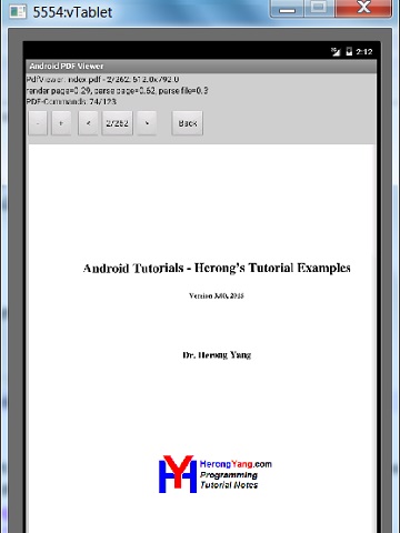 Android PDF Viewer on Herong's Book - Android SDK R24