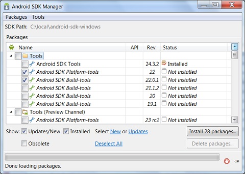 Android SDK Manager R24