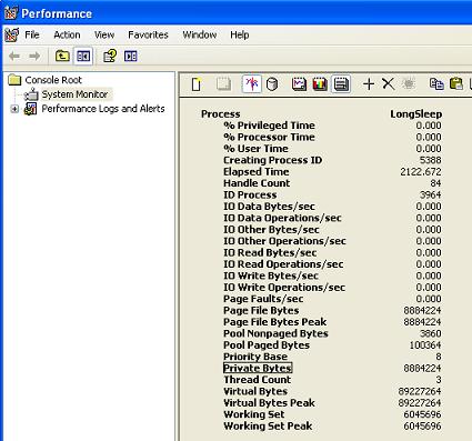 Performance in Control Panel