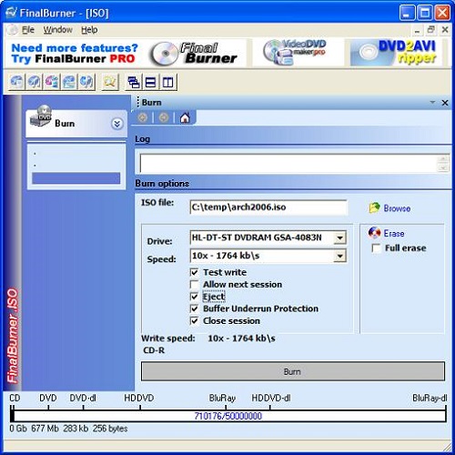 FinalBurner - Burn ISO Image
