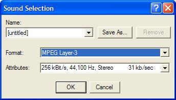Sound Recorder - Compression Selection