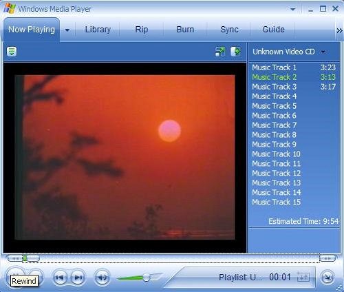 Windows Media Player Playing VCD