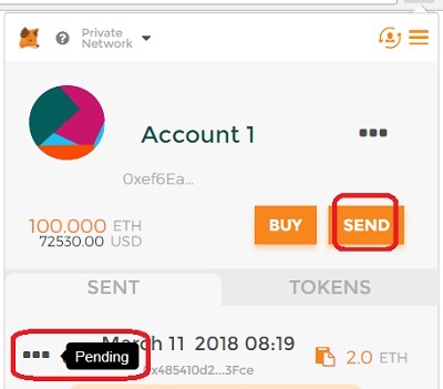Send Ether from MetaMask to Private Network