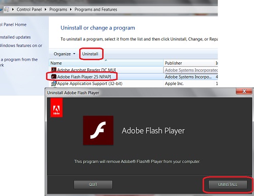 Removing Flash Player Plugin
