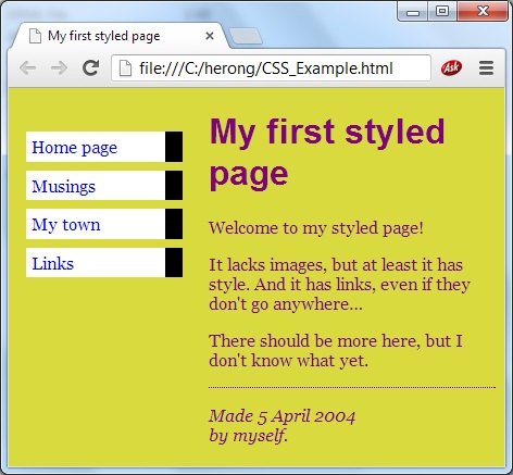 HTML Presented with CSS