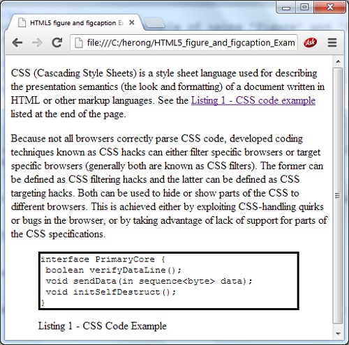 HTML5 figure and figcaption Example