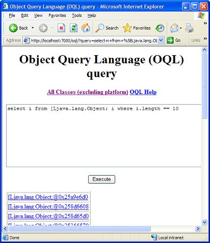 jhat - Object Query Language (OQL)