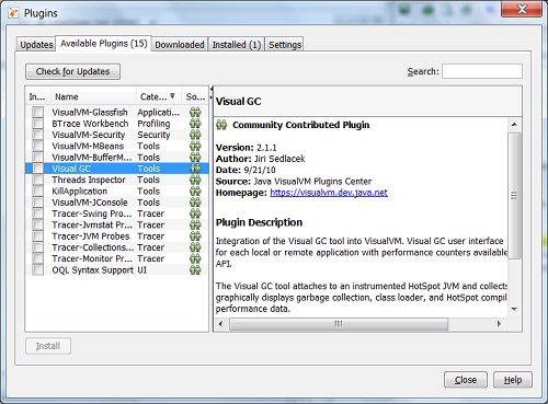 Java VisualVM - Available Plugins
