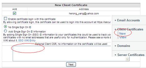 Add domain name to CAcert account