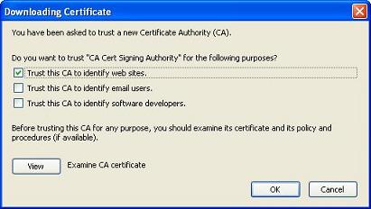 Install CAcert.org Root Certificate in Firefox 3