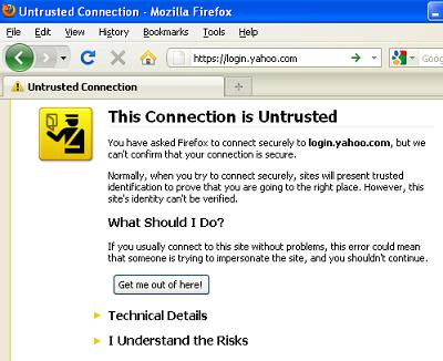Certificate Error Page - Firefox 35