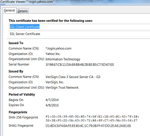 Server Certificate General Information