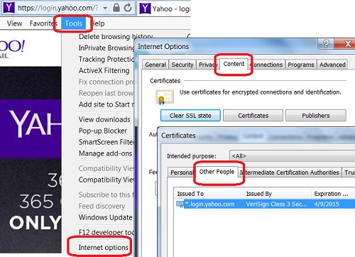 Viewing Certificate Stores in IE