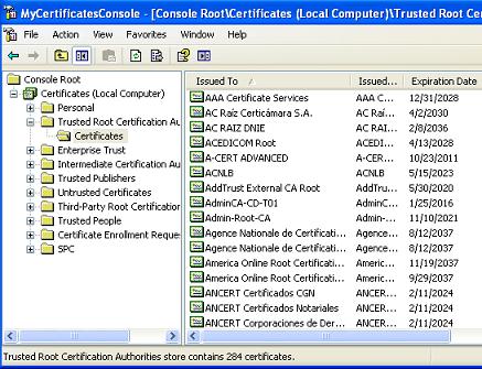 Trusted CA Certificate List