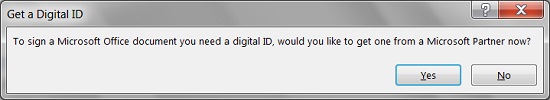 Get a Digital ID in MS Word