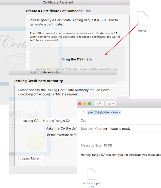 Issue Certificate from CSR on macOS
