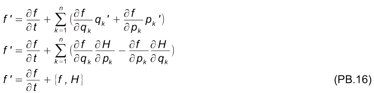Time Derivative of Observable in Poisson Brackets