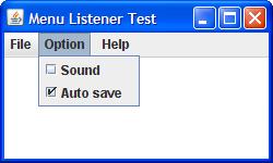 Check Box Menu Item Listener Test