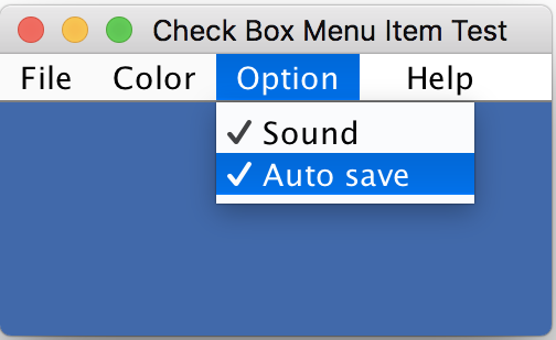 Check Box as Menu Item (on macOS)