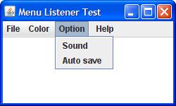 Menu Listener Test