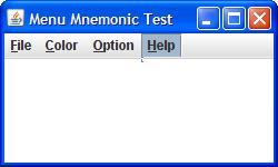 Menu setMnemonic Test