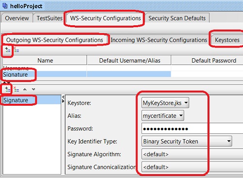 SoapUI - WS-Security Digital Signature Configuration