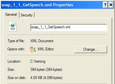 SOAP 1.1 GetSpeech Request XML