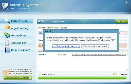Antivirus System PRO Window