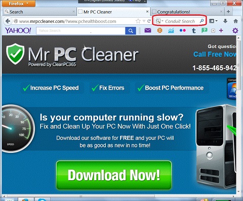 Conduit Search - Malware Ad on New Firefox Installation