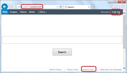 Conduit Search Page Mimicking Google
