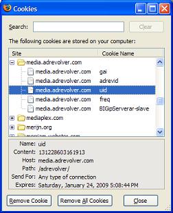 Spybot - AdRevolver Tracking Cookie