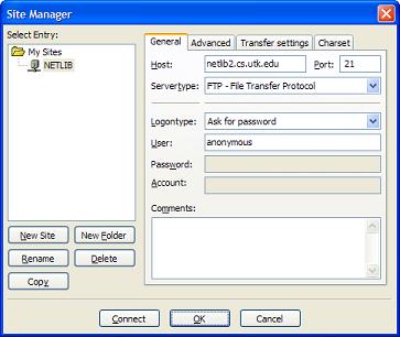 FileZilla 3 Site Manager