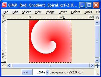 GIMP Red Gradient Spiral Image