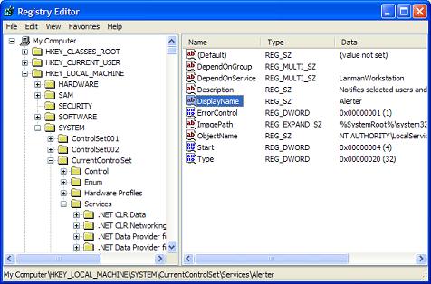 Installed Services as Registry Entries