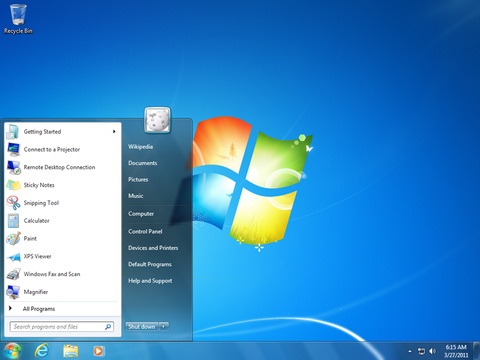 Microsoft Windows 7 Desktop