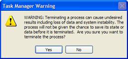 Windows Task Manager - End Process Warning