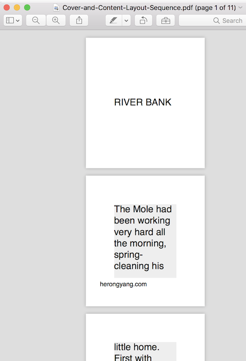 Layout Sequence Example - Cover and Content