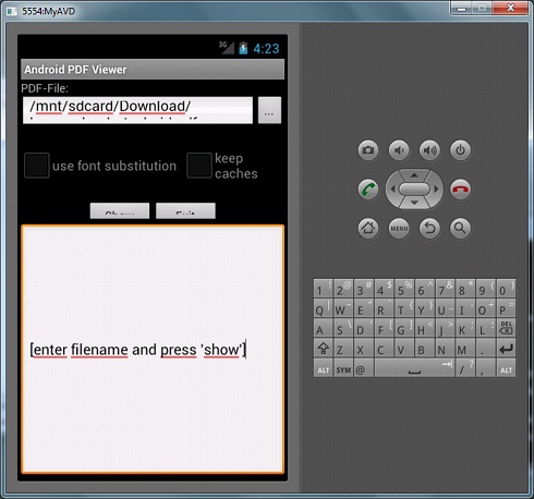 Android PDF Viewer - Start Screen