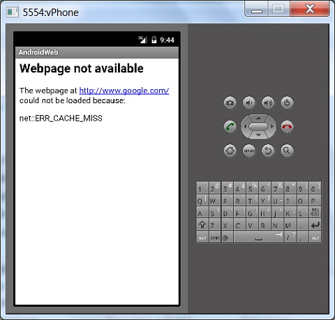 AndroidWeb Webpage not available Error