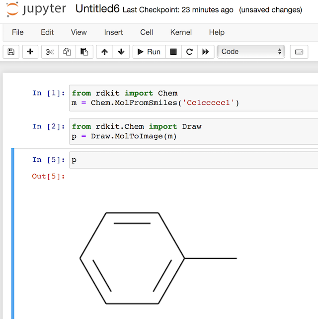 Image by rdkit.Chem.Draw.MolToImage(m) in Jupyter Notebook