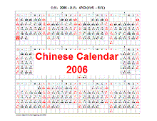 Chinese calender 2006