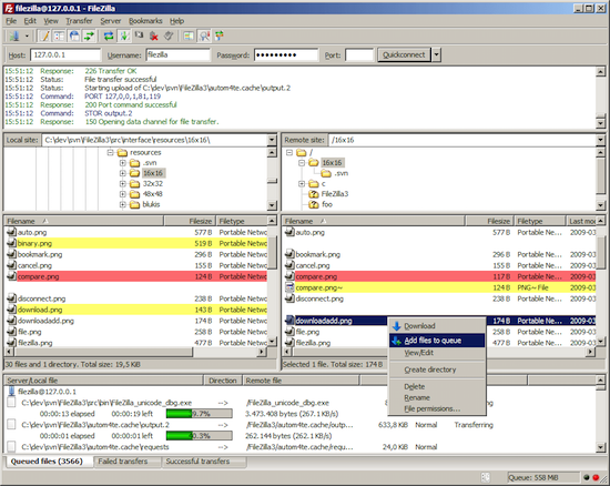 FTP FileZilla Screenshot