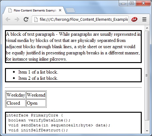 Flow Content Elements Example