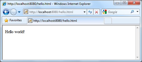 Apache Tomcat - Hello HTML Page
