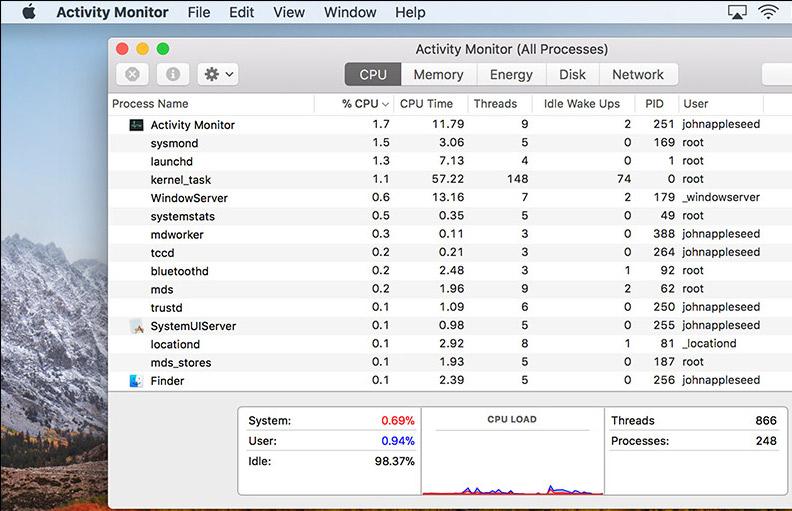 Activity Monitor - Process Manager