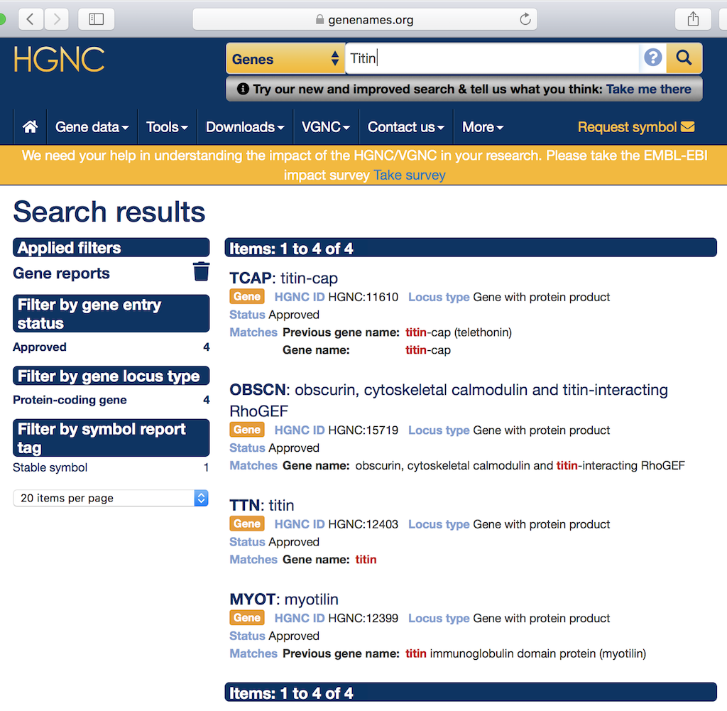 HGNC Gene Symbol Database