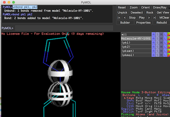 MyMol Unbond and Bond Picked Atoms