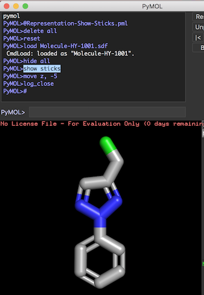 PyMol Molecule Representation - Sticks