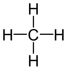 Methane Molecule in Skeletal Formula